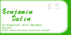 benjamin dulin business card